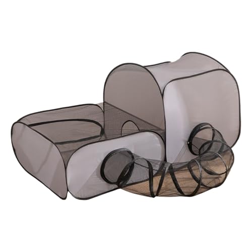 Katzenlaufstall - Kätzchen -Spielstall Im Innen | Faltbare Katzengehäuse Tragbares Netzzelt | Atmungsaktives Mesh Spielhaus Mit Tunnel Oxford Haustier Zelt Für Welpenhund Kleines Tier von Generisch