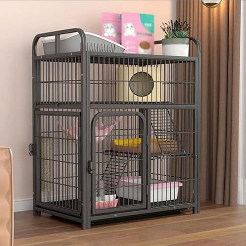 Katzenlaufstall - Verstärktes Haustiergehege für drinnen und draußen, langlebige und geräumige Katzentrage für Kleintiere, ideales Katzenhaus und Zwinger für sicheres Spielen und Entspannen von Generisch