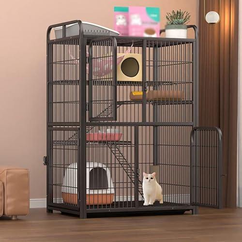 Katzenlaufstall - Verstärktes Haustiergehege für drinnen und draußen, langlebige und geräumige Katzentrage für Kleintiere, ideales Katzenhaus und Zwinger für sicheres Spielen und Entspannen von Generisch