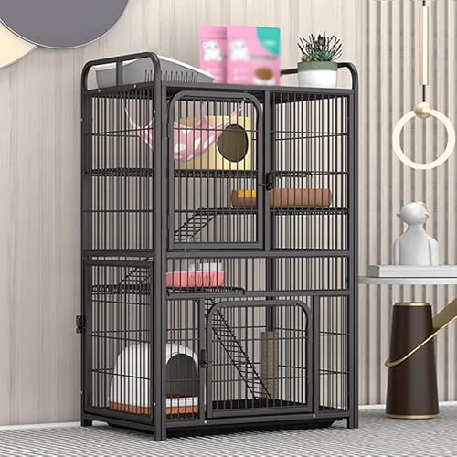 Katzenlaufstall - Verstärktes Haustiergehege für drinnen und draußen, langlebige und geräumige Katzentrage für Kleintiere, ideales Katzenhaus und Zwinger für sicheres Spielen und Entspannen von Generisch
