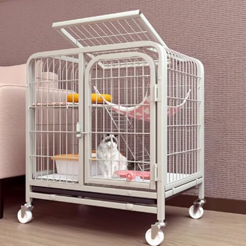 Katzenlaufstall für den Innenbereich, mit Abdeckung oben und Rollen, tragbares Haustiergehege mit herausziehbarer Ablage für Kleintiere wie Frettchen, Chinchillas und Kaninchen Katzenlaufstall für den Innenbereich, mit Abdeckung oben und Rollen, tragbares Haustiergehege mit herausziehbarer Ablage für Kleintiere wie Frettchen, Chinchillas und Kaninchen von Generisch