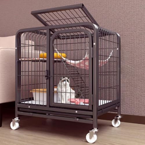 Katzenlaufstall für den Innenbereich, mit Abdeckung oben und Rollen, tragbares Haustiergehege mit herausziehbarer Ablage für Kleintiere wie Frettchen, Chinchillas und Kaninchen Katzenlaufstall für den Innenbereich, mit Abdeckung oben und Rollen, tragbares Haustiergehege mit herausziehbarer Ablage für Kleintiere wie Frettchen, Chinchillas und Kaninchen von Generisch