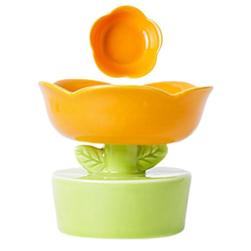 Katzennapf Erhöhte Keramik | Blumendesign Keramik Haustier Wassernapf | Halswirbelsäulenschutz Trinknapf für Hundefutter Katzennapf Erhöhte Keramik | Blumendesign Keramik Haustier Wassernapf | Halswirbelsäulenschutz Trinknapf für Hundefutter von Generisch