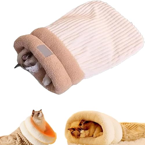 Katzennest-Schlafsack | Halbgeschlossenes Winter-Haustierbett für Katzen, gemütlicher, warmer Schlafsack für Haustiere im Innen- und Außenbereich, weicher, bequemer Wickel für ruhige, entspannte Katzennest-Schlafsack | Halbgeschlossenes Winter-Haustierbett für Katzen, gemütlicher, warmer Schlafsack für Haustiere im Innen- und Außenbereich, weicher, bequemer Wickel für ruhige, entspannte von Generisch