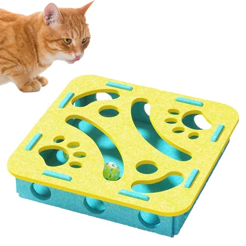 Katzenpuzzle Spielzeug | Interaktives Filz Katzen Puzzle Box Spielzeug | Stimulation Futterautomat Gegen Langeweile Bei Kätzchen | Für Mahlzeiten Training Zuhause Wohnzimmer Balkon Reise Geburtstag Katzenpuzzle Spielzeug | Interaktives Filz Katzen Puzzle Box Spielzeug | Stimulation Futterautomat Gegen Langeweile Bei Kätzchen | Für Mahlzeiten Training Zuhause Wohnzimmer Balkon Reise Geburtstag von Generisch