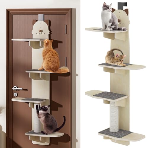 Katzenregal mit mehreren Ebenen, vertikaler Kletterer für Indoor-Katzen, platzsparender Katzenbaumturm mit 10 kg Tragkraft von Generisch