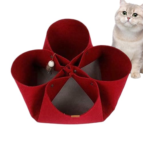 Katzenspieltunnel, Katzentunnelnest | Faltbares Kätzchen-Filzversteck mit Spielzeugball - Interaktives Haustierspieltunnelspielzeug, tragbare Katzentunnelhöhle für kleine, mittlere und große Katzen Katzenspieltunnel, Katzentunnelnest | Faltbares Kätzchen-Filzversteck mit Spielzeugball - Interaktives Haustierspieltunnelspielzeug, tragbare Katzentunnelhöhle für kleine, mittlere und große Katzen von Generisch