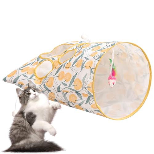 Katzenspieltunnel, Katzentunnelspielzeug - Wasserdichtes Crinkle Bag Katzenspielzeug | Zusammenklappbares Versteck für Katzen mit 1 kleinen Maus und 3 Spielzeugbällen für kleine Katzen Katzenspieltunnel, Katzentunnelspielzeug - Wasserdichtes Crinkle Bag Katzenspielzeug | Zusammenklappbares Versteck für Katzen mit 1 kleinen Maus und 3 Spielzeugbällen für kleine Katzen von Generisch