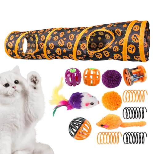Katzenspieltunnel,Katzentunnel Für Hauskatzen, Peekaboo Katzenhöhle Halloween-Themen-Katzenröhren-Interaktives Spielzeug- Und Aktivitätszentrum Für Gelangweilte Wohnungskatzen, Kätzchen Und Kleintier Katzenspieltunnel,Katzentunnel Für Hauskatzen, Peekaboo Katzenhöhle Halloween-Themen-Katzenröhren-Interaktives Spielzeug- Und Aktivitätszentrum Für Gelangweilte Wohnungskatzen, Kätzchen Und Kleintier von Generisch