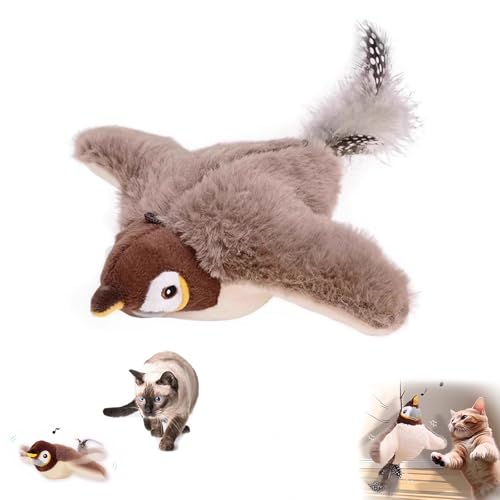 Katzenspielzeug, Interaktives Zwitschern Vogel Katzenspielzeug Flatternde Flügel, Simuliertes Elektrisches Fliegender Vogel Katzenspielzeug, Berührungsaktiviert, Wiederaufladbare Fliegende Katzenspielzeug, Interaktives Zwitschern Vogel Katzenspielzeug Flatternde Flügel, Simuliertes Elektrisches Fliegender Vogel Katzenspielzeug, Berührungsaktiviert, Wiederaufladbare Fliegende von Generisch