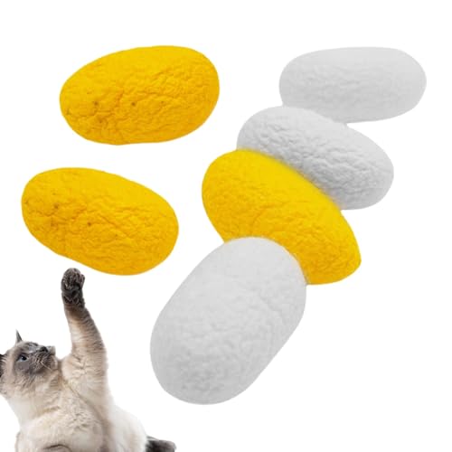 Katzenspielzeug-Bälle, natürliche Seide, Kokonspielzeug, interaktives Jagdwurm-Spielzeug, Indoor-Katzenspielzeug, Haustierspielzeug, sichere und nachhaltige Spielzeit, vielseitig einsetzbar für Katzenspielzeug-Bälle, natürliche Seide, Kokonspielzeug, interaktives Jagdwurm-Spielzeug, Indoor-Katzenspielzeug, Haustierspielzeug, sichere und nachhaltige Spielzeit, vielseitig einsetzbar für von Generisch