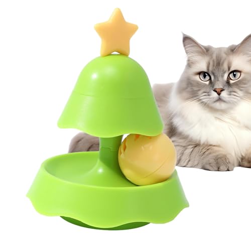 Katzenspielzeug Roller | Katzenspielzeug Weihnachtsbaum Katze Drehteller Bälle | Interaktive Plattenspieler Roller Bälle Katzenroller Spielzeug Katzenminze Spielzeug für kleine Haustiere Katzen von Generisch