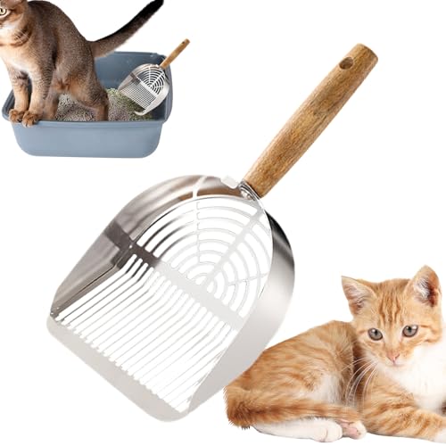 Katzenstreuschaufel, Edelstahl-Kotschaufel, 13,3 cm, ergonomischer langer Griff, robustes Siebwerkzeug, Haustierbedarf-Set für die Hygiene-Wartung im Innenbereich, Katzen-Set, Heimdekoration Katzenstreuschaufel, Edelstahl-Kotschaufel, 13,3 cm, ergonomischer langer Griff, robustes Siebwerkzeug, Haustierbedarf-Set für die Hygiene-Wartung im Innenbereich, Katzen-Set, Heimdekoration von Generisch