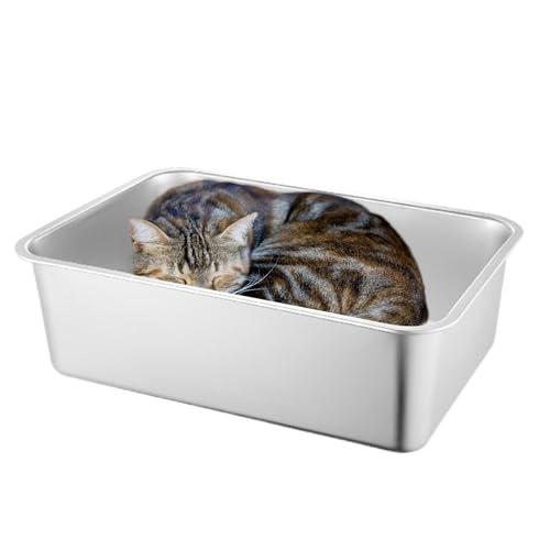 Katzentoiletten, Katzentoiletten,Katzentoilette aus Metall | Antihaftbeschichtete Katzenkotbox, spritzwassergeschützt, große Katzentoilette aus Edelstahl, leicht zu reinigende Katzenboxen Katzentoiletten, Katzentoiletten,Katzentoilette aus Metall | Antihaftbeschichtete Katzenkotbox, spritzwassergeschützt, große Katzentoilette aus Edelstahl, leicht zu reinigende Katzenboxen von Generisch
