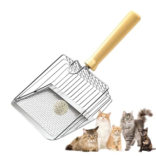 Katzentoilettenschaufel aus Metall | Katzentoilettenschaufel | bequemer Griff | Kot-Siebwerkzeug aus Edelstahl für mehrere Katzen, Haushalt, Stall, Käfig, Kleintiere und Huhn Katzentoilettenschaufel aus Metall | Katzentoilettenschaufel | bequemer Griff | Kot-Siebwerkzeug aus Edelstahl für mehrere Katzen, Haushalt, Stall, Käfig, Kleintiere und Huhn von Generisch