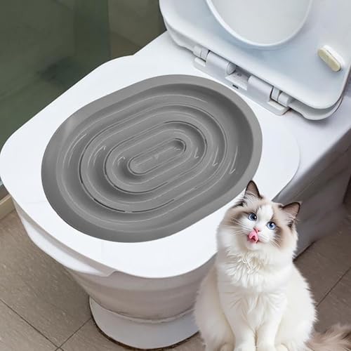 Katzentoilettentrainer-Set, Katzentoiletten-Trainingssystem, Kitty-Urinalsitz-Toiletten-Trainer, Welpenkatzenstreu-Matte, starke Tragfähigkeit, Heim-Urinalsitz, Töpfchen für kleine Haustiere von Generisch