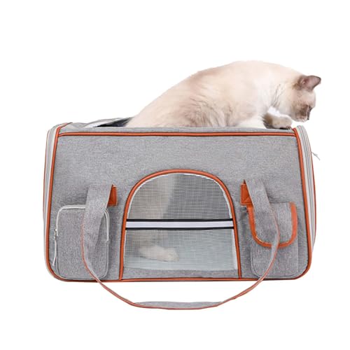 Katzenträger - Faltbarer Haustierträger für große mittelgroße Katzen | Atmungsaktives Haustierträger für Hunde und Katzen | Zip-Schlösser bieten sicher von Generisch