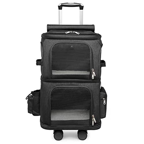 Katzentragetasche, Katzentrage für 2 Katzen, Großer Raum Doppelfach, Haustier-Trolley Koffer mit Rollen Katzentragetasche, Katzentrage für 2 Katzen, Großer Raum Doppelfach, Haustier-Trolley Koffer mit Rollen von Generisch