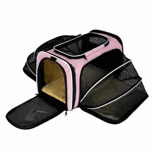 Katzentragetasche, atmungsaktiv, erweiterbar, große Kapazität, Haustier-Transporttasche für Katzen, komfortables Crossbody-Design, ideal für Reisen und den Außenbereich von Generisch