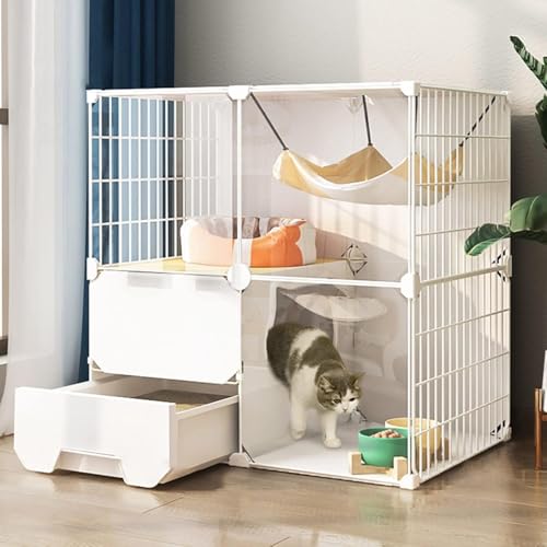 Katzentragetasche für den Innenbereich, Katzenkäfig mit Katzenklo Abnehmbares Metall Kleintiergehege DIY Design für Katzen und kleine Haustiere Katzentragetasche für den Innenbereich, Katzenkäfig mit Katzenklo Abnehmbares Metall Kleintiergehege DIY Design für Katzen und kleine Haustiere von Generisch