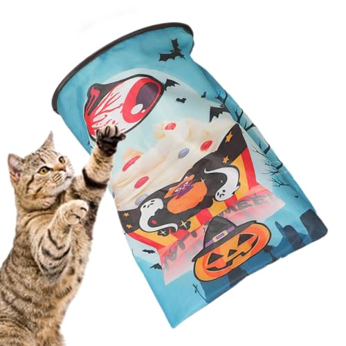 Katzentunnel-Bettspielzeug, Spieltunnelröhre für Haustiere,Halloween-Muster-Haustier-Katzentunnel mit Ball - Tragbare, faltbare Katzenröhren und Tunnel für kleine, mittelgroße Kaninchen, Welpen und Hu Katzentunnel-Bettspielzeug, Spieltunnelröhre für Haustiere,Halloween-Muster-Haustier-Katzentunnel mit Ball - Tragbare, faltbare Katzenröhren und Tunnel für kleine, mittelgroße Kaninchen, Welpen und Hu von Generisch