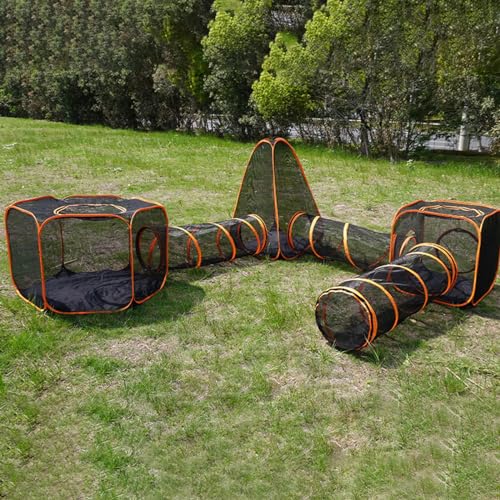Katzentunnel Outdoor - Großes 6-in-1-Katzengehege für Indoor-Katzen und Kleintiere, vielseitige Spielhauszelte und Tunnel für Haustiere Katzentunnel Outdoor - Großes 6-in-1-Katzengehege für Indoor-Katzen und Kleintiere, vielseitige Spielhauszelte und Tunnel für Haustiere von Generisch
