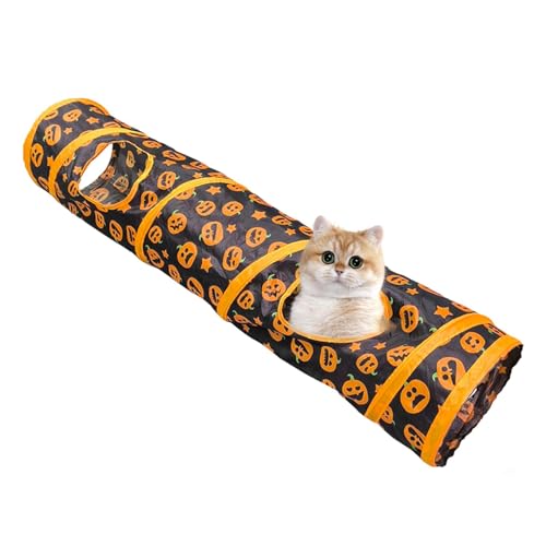 Katzentunnel für Wohnungskatzen,Katzentunnel,Zusammenklappbares Kaninchen-Tunnelspielzeug - Katzenspielplatzspielzeug mit Kürbismuster, Übungsspielzeug für Katzen, Kätzchen, Kaninchen, Welpen Katzentunnel für Wohnungskatzen,Katzentunnel,Zusammenklappbares Kaninchen-Tunnelspielzeug - Katzenspielplatzspielzeug mit Kürbismuster, Übungsspielzeug für Katzen, Kätzchen, Kaninchen, Welpen von Generisch