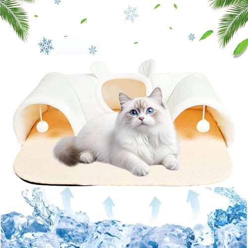Katzentunnelbett, Katzentunnel für Indoor-Katzen, 3-Wege-Ports, Spielmatte, Spielzeug, weiches Höhlenbett, abnehmbarer Teppich, rutschfeste Kätzchen-Haustier-Labyrinth-Löcher für Kätzchen, Frettchen Katzentunnelbett, Katzentunnel für Indoor-Katzen, 3-Wege-Ports, Spielmatte, Spielzeug, weiches Höhlenbett, abnehmbarer Teppich, rutschfeste Kätzchen-Haustier-Labyrinth-Löcher für Kätzchen, Frettchen von Generisch