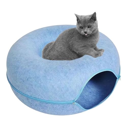 Katzentunnelbett für Indoor-Katzen, Donut-Tunnel für | Abnehmbarer und atmungsaktiver Donut-Tunnel Rundbett aus Filz - wiederverwendbar für Katzentunnelbett für Indoor-Katzen, Donut-Tunnel für | Abnehmbarer und atmungsaktiver Donut-Tunnel Rundbett aus Filz - wiederverwendbar für von Generisch