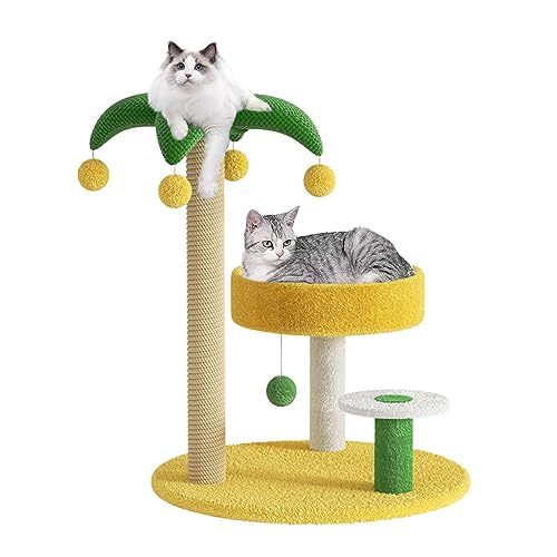 Katzenturm für große Katzen – Plüsch-Höhle mit Sitzstange oben, Spielplatz, baumelnder Ball und Kratzbäumen – ideal für mittelgroße bis große Katzen von Generisch