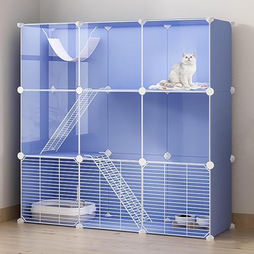 Katzenvilla DIY Indoor Pet Home mit Plattformen | Outdoor Katzengehege Kätzchen Käfig für Indoor-Katzen | Abnehmbare Metallhütte Box Haus für Indoor-Katzen Katzenvilla DIY Indoor Pet Home mit Plattformen | Outdoor Katzengehege Kätzchen Käfig für Indoor-Katzen | Abnehmbare Metallhütte Box Haus für Indoor-Katzen von Generisch
