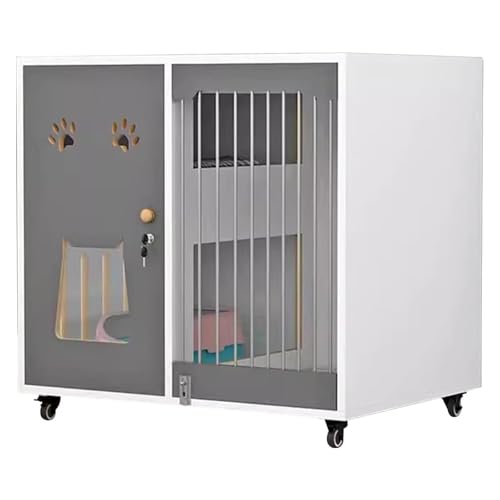 Katzenvilla aus Holz Indoor/Outdoor Käfig mit Rollen Multifunktional Geschlossene Wohnung für Katzen Geeignet für Innen und Außen Katzenhaus Schrank mit Zaun Grau Katzenvilla aus Holz Indoor/Outdoor Käfig mit Rollen Multifunktional Geschlossene Wohnung für Katzen Geeignet für Innen und Außen Katzenhaus Schrank mit Zaun Grau von Generisch
