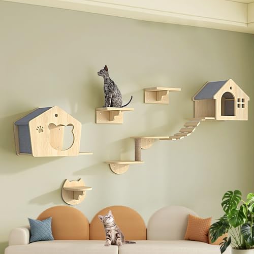 Katzenwandmöbel, montierte Stufen mit verdicktem Brett für Stabilität, vielseitiges Design, passt zu jeder Wohnkultur von Generisch