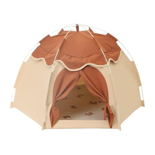 Katzenzelt – 1 Katzenhaus Mit Bärenkissen | 63,4 X 53 Cm/24,96 X 20,87 Zoll Katzenspielzelt | Süßes Haustierzelt | Haustierhauszelt | Katzenbettzelte | Spielhaus Für Katzen, Hunde Und Andere Kleintier von Generisch