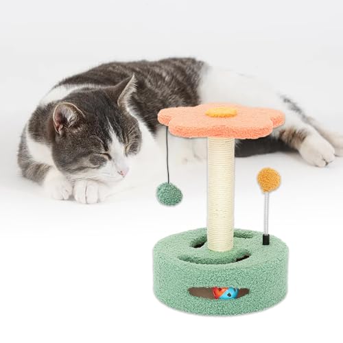 Generisch Kauspielzeug Hund UnzerstöRbar Katzenklettergerüst, kleines Sisal-Katzenspielzeug, Katzenkratzbrett, Schleifspielzeug für Katzen, Drehscheibe (25x25x35.5cm) von Generisch