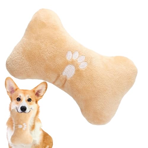 Kauspielzeug für Welpen, zum Zahnen, quietschendes Spielzeug für aggressive Kauer, interaktives Hundespielzeug, Plüsch-Hundeknochen, Haustierspielzeug, Hundespielzeug für Welpen, kleine, mittelgroße von Generisch