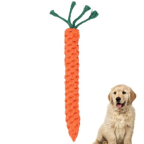 Kauspielzeug für Welpen für Zahngesundheit - Karottenförmiges weiches Baumwollseilspielzeug zum Spielen und zur Zahnreinigung von Generisch