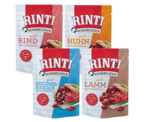 RINTI- Kennerfleisch 400g Hundefutter Mix / 4 Sorten Auswahl/getreidefreies Nassfutter/als 12er oder 20er Pack erhältlich (12) von Generisch