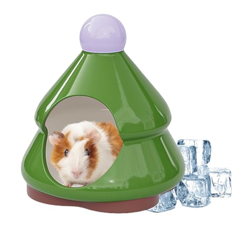 Keramik Hamster Versteck,Kühlendes Häuschen Mit Kiefernbaum - Stabiler Rückzugsort Schlafplatz Spielen Klettern Wohlfühlen für Igel Chinchilla Kleintiere von Generisch