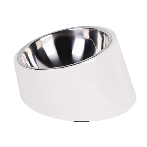 Kippbare Katzenfutterschüssel, Edelstahl schräge Schalen, abnehmbarer, auslaufsicherer erhöhter Futterspender mit Boden für Futter und Wasser, ergonomisches Design für Katzen und kleine Haustiere von Generisch