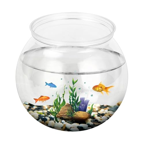 Klarsichtbehälter Für Aquarien, Kleines Aquarium, Transparente Runde Fischschalen, Aquarium-Desktop-Behälter, RunderÜbertopf, Runde Sturzsichere Fischschale Für Kampffische- Und Andere Kleine Fische von Generisch