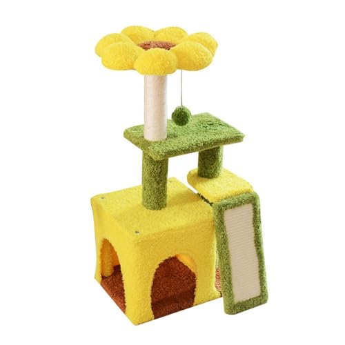 Kleiner Katzenbaum mit Plüschbett, Kratzbrett und Hängespielzeug - Perfekte Wohnanlage für Katzen, platzsparendes Design für aktive Kätzchen und erwachsene Katzen Kleiner Katzenbaum mit Plüschbett, Kratzbrett und Hängespielzeug - Perfekte Wohnanlage für Katzen, platzsparendes Design für aktive Kätzchen und erwachsene Katzen von Generisch