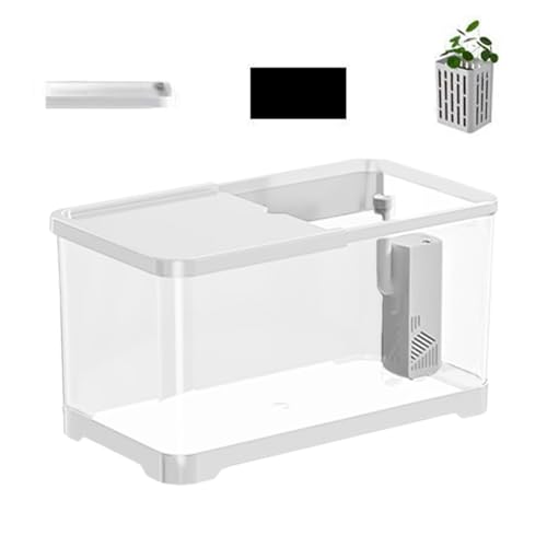 Kleines Aquarium, dekoratives Salzwasser-Aquarium-Set, kreatives Aquarium mit Korb für Goldfische, Guppy, Garnelen, Heimdekoration Kleines Aquarium, dekoratives Salzwasser-Aquarium-Set, kreatives Aquarium mit Korb für Goldfische, Guppy, Garnelen, Heimdekoration von Generisch