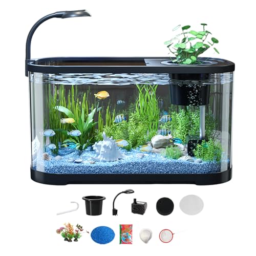 Kleines Aquarium Starter-Set,Anfängerfreundliches Fischbecken | Dekoratives Becken Für Wasserschildkröten Und Kleine Fische, Aquarium Mit Modernem Design Kleines Aquarium Starter-Set,Anfängerfreundliches Fischbecken | Dekoratives Becken Für Wasserschildkröten Und Kleine Fische, Aquarium Mit Modernem Design von Generisch