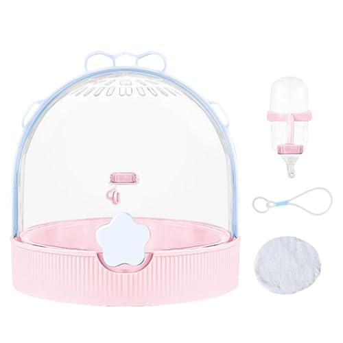 Kleinstierträger - Transparent View Tierarztbeutel, Reise Hamster Käfig Bunny Carrier, Haustiervorräte Tragenkoffer mit Wasserflasche für Gerbil Bird Chinchilla Igel Outdoor Fishing Walking Camping von Generisch