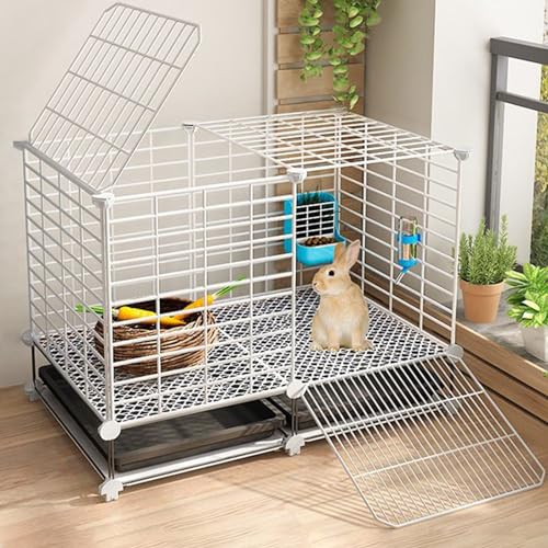 Kleintierkäfig auf Rädern mit herausnehmbaren Tabletts und Fußmatten Indoor Laufstall für Kaninchen, Hühner und andere Kleintiere Kleintierkäfig auf Rädern mit herausnehmbaren Tabletts und Fußmatten Indoor Laufstall für Kaninchen, Hühner und andere Kleintiere von Generisch