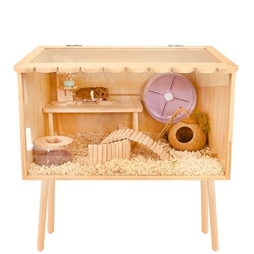 Kleintierkäfig aus transparentem Acryl mit Ständer und Spielzeug für Meerschweinchen, Hamster, Frettchen - geräumige Brutbox von Generisch