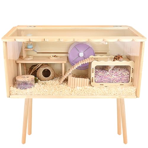 Kleintierkäfig aus transparentem Acryl mit Ständer und Spielzeug für Meerschweinchen, Hamster, Frettchen - geräumige Brutbox von Generisch