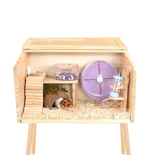 Kleintierkäfig aus transparentem Acryl mit Ständer und Spielzeug für Meerschweinchen, Hamster, Frettchen - geräumige Brutbox von Generisch