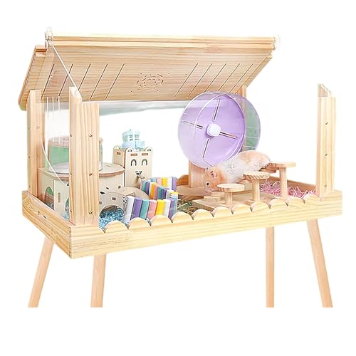 Kleintierkäfig aus transparentem Acryl mit Ständer und Spielzeug für Meerschweinchen, Hamster, Frettchen - geräumige Brutbox von Generisch